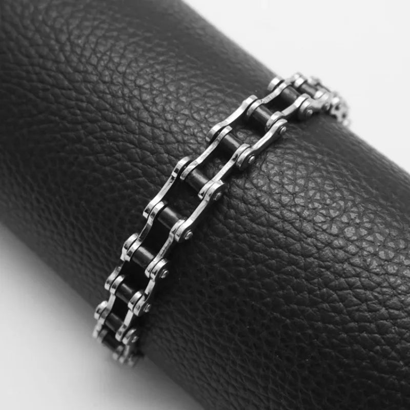 316L Stainless Steel Mens Bracelet Punk Rock Biker  Fashion Jewelry Bike Bicycle Chain Jewellery Inoxidable