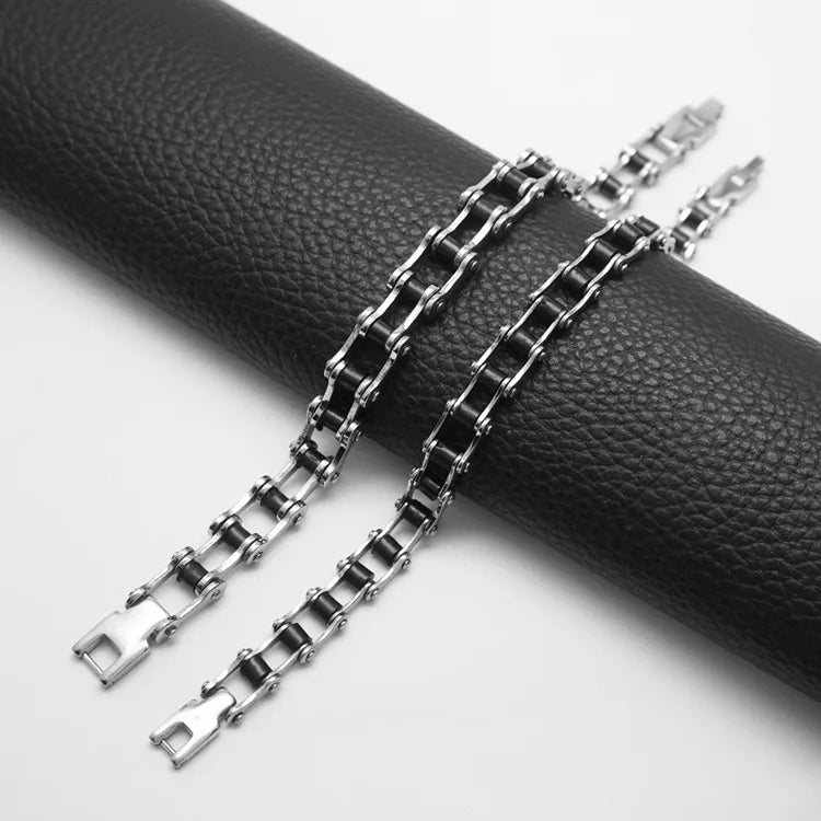 316L Stainless Steel Mens Bracelet Punk Rock Biker  Fashion Jewelry Bike Bicycle Chain Jewellery Inoxidable