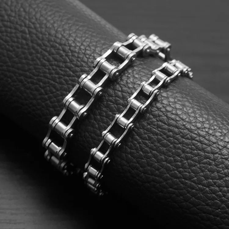 316L Stainless Steel Mens Bracelet Punk Rock Biker  Fashion Jewelry Bike Bicycle Chain Jewellery Inoxidable