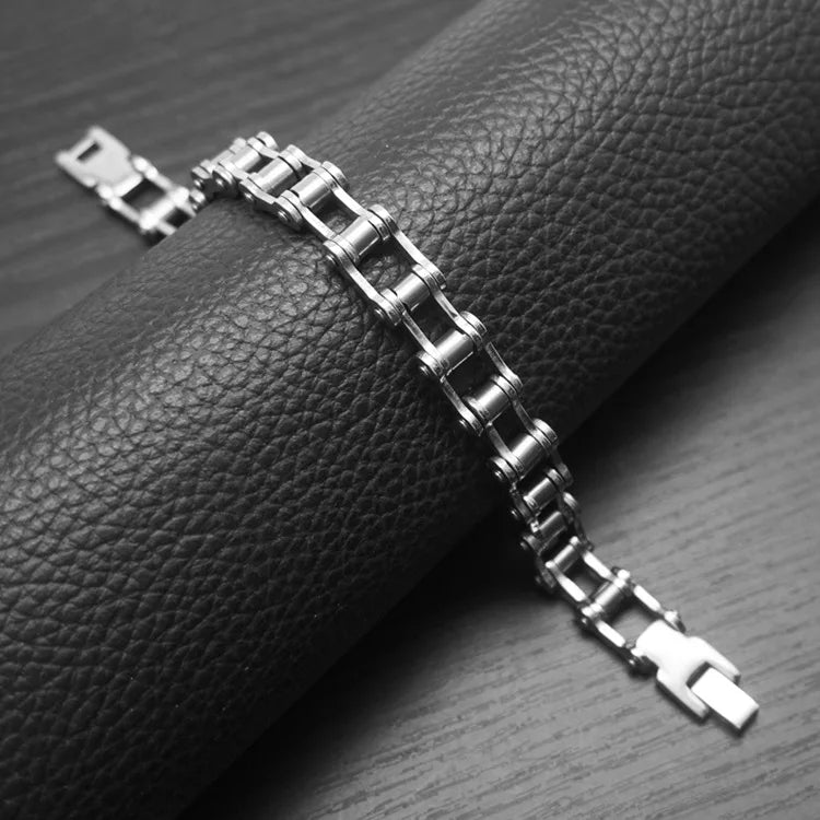 316L Stainless Steel Mens Bracelet Punk Rock Biker  Fashion Jewelry Bike Bicycle Chain Jewellery Inoxidable