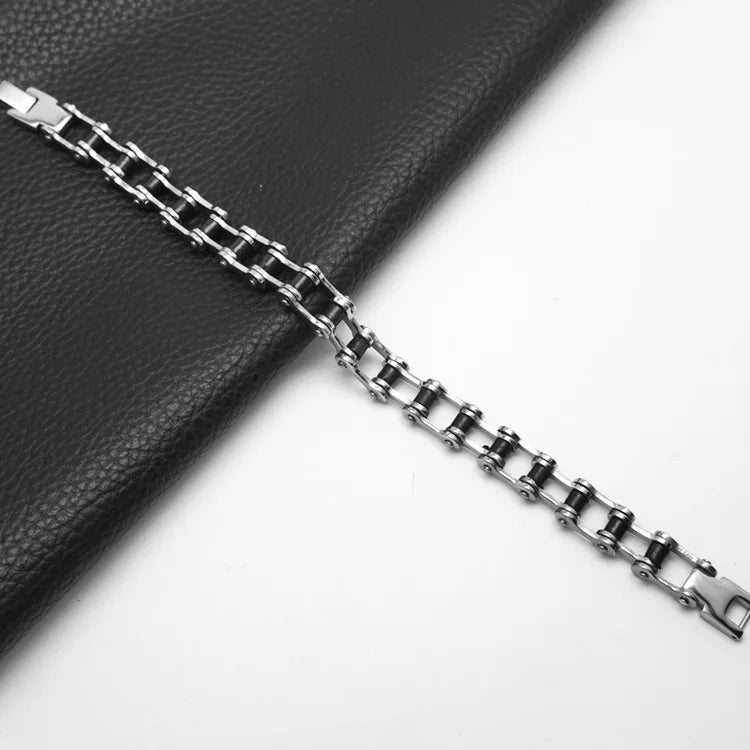 316L Stainless Steel Mens Bracelet Punk Rock Biker  Fashion Jewelry Bike Bicycle Chain Jewellery Inoxidable