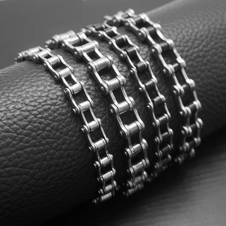 316L Stainless Steel Mens Bracelet Punk Rock Biker  Fashion Jewelry Bike Bicycle Chain Jewellery Inoxidable