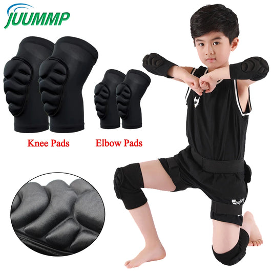 1Pair Thick Sponge Knee Pads/Elbow Sleeves Avoidance Sport Protective Kneepad Skate Skiing Soccer Cycling for Kids Child Youth