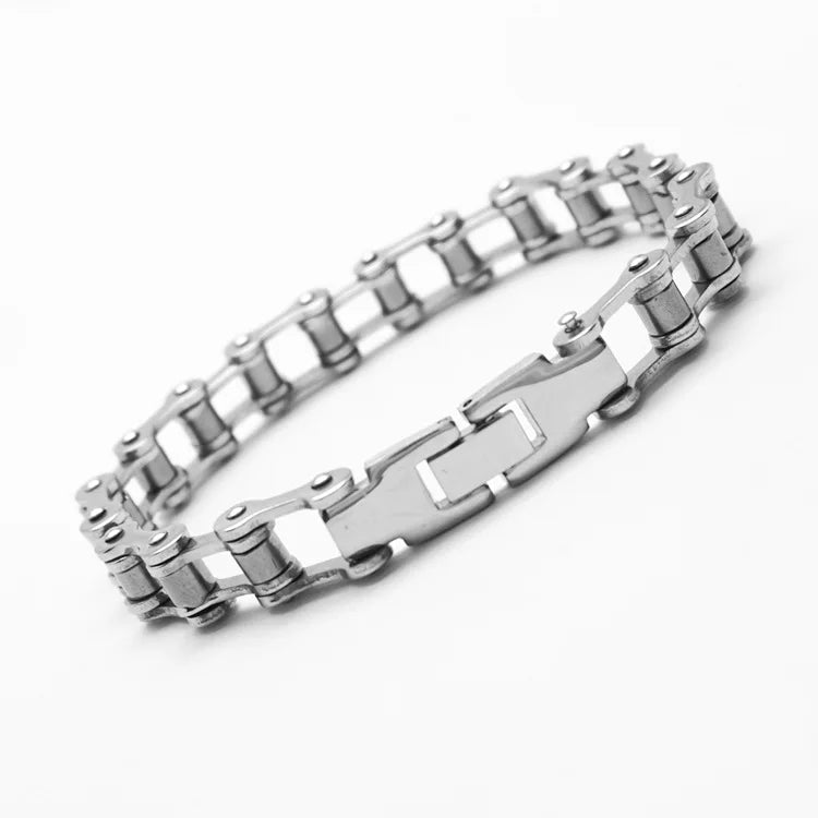 316L Stainless Steel Mens Bracelet Punk Rock Biker  Fashion Jewelry Bike Bicycle Chain Jewellery Inoxidable