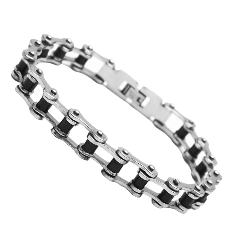 316L Stainless Steel Mens Bracelet Punk Rock Biker  Fashion Jewelry Bike Bicycle Chain Jewellery Inoxidable