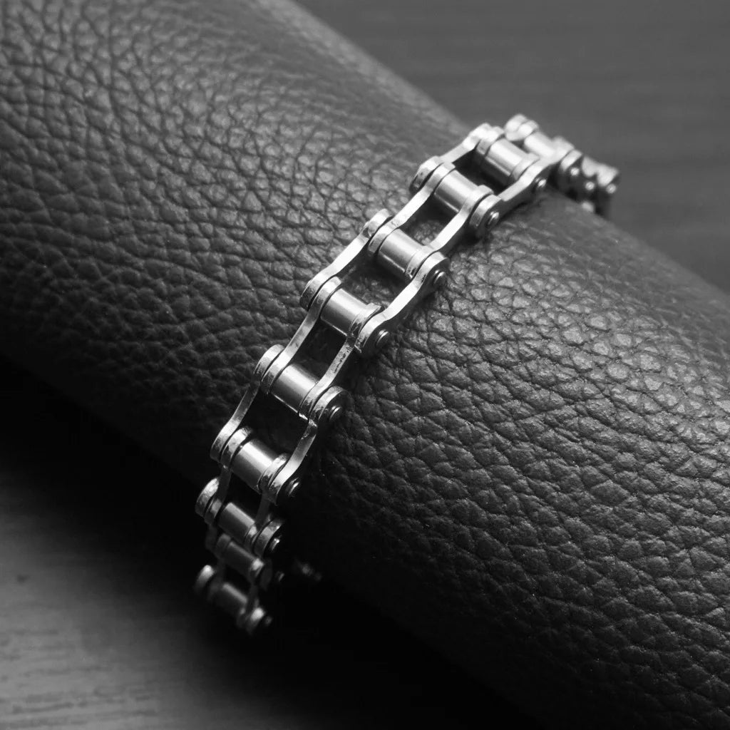 316L Stainless Steel Mens Bracelet Punk Rock Biker  Fashion Jewelry Bike Bicycle Chain Jewellery Inoxidable